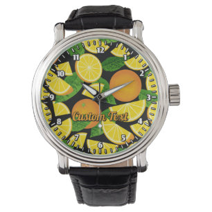 Oranje achtergrond horloge