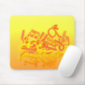 Oranje achtergrond met letters muismat (Met muis)