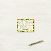 Oranje achtergrond post-it® notes (Op bureau)