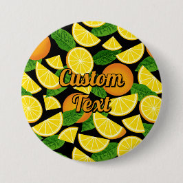 Oranje achtergrond ronde button 5,7 cm