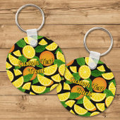 Oranje achtergrond sleutelhanger