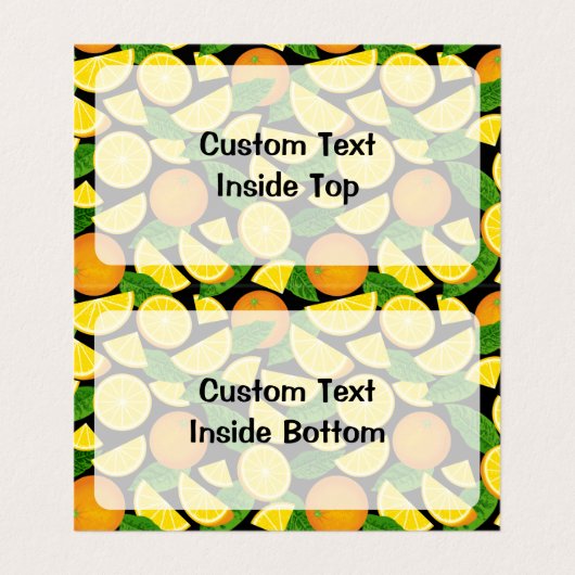 Oranje achtergrond visitekaartjes (Binnenkant ongevouwen)