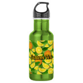 Oranje achtergrond waterfles  (Voorkant)