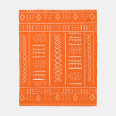 Oranje African Mudcloth Print Fleece Deken (Voorkant)