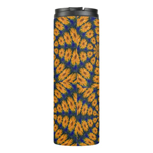 Oranje-Afrikaanse Daisy Thermal Tumbler Thermosbeker (Achterkant)