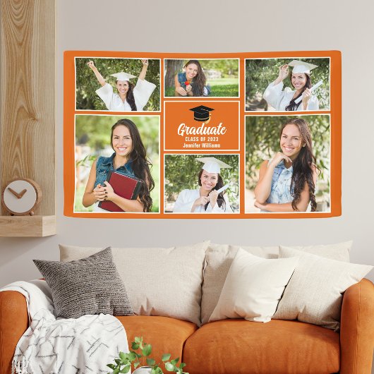 Oranje Afstuderen fotograafpartij Spandoek