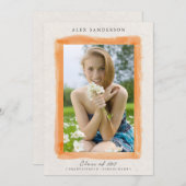  Oranje Afstuderen Waterverf Aankondiging (Voorkant / Achterkant)