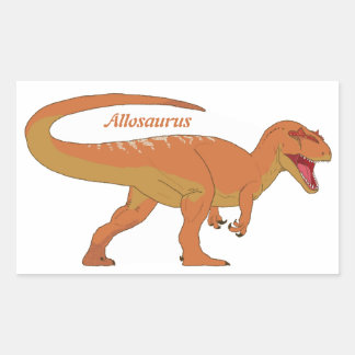 Oranje Allosaurus rechts Rechthoekige Sticker