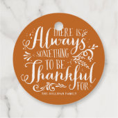 Oranje altijd dankbare quote Thanksgiving Bedankjes Labels (Achterkant)