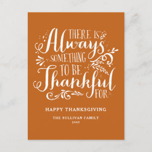 Oranje altijd dankbare quote Thanksgiving Feestdagenkaart