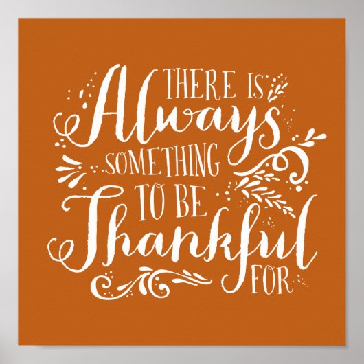 Oranje altijd dankbare quote Thanksgiving Poster (Voorkant)