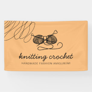 Oranje Amigurumi Garens Breien Haken Kunstenaar Spandoek
