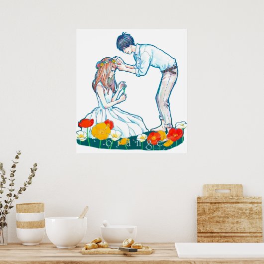 Oranje Anime Naho Kakeru Love Poster (Keuken)
