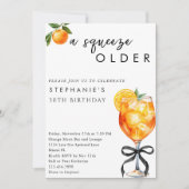 Oranje Aperol Spritz A Squeeze Oudere 30ste Verjaa Kaart (Voorkant)