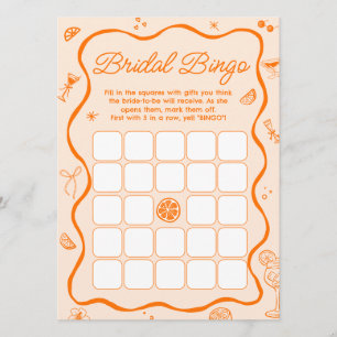 Oranje Aperol Spritz Vrijgezellenfeest Bingo Game  Kaart