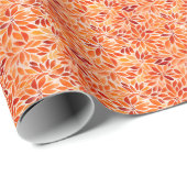 Oranje Aquarel Bloemen Cadeaupapier (Rol Hoek)