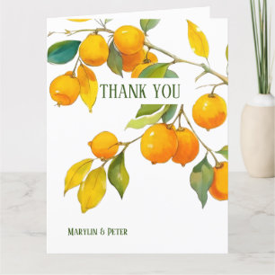 Oranje aquarelthema Helder kleuren Bedankkaart