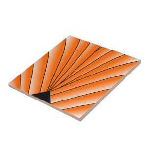 Oranje Art Deco Design Tegeltje