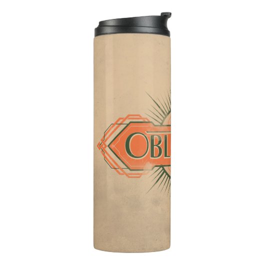 Oranje Art Deco Obliviate Spell Grafisch Thermosbeker (Gedraaid links)