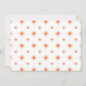 Oranje Atomic Starburst Mid Century bruiloft Kaart (Achterkant)