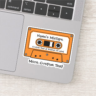 Oranje audio-Cassettebandje Sticker