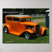 Oranje auto poster (Voorkant)