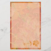 Oranje Autumn Floral Briefpapier (Voorkant)