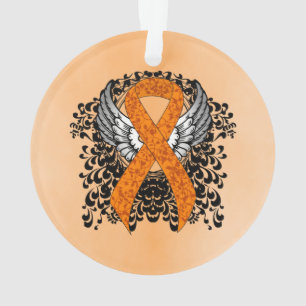 Oranje Awareness Ribbon met Wings Ornament