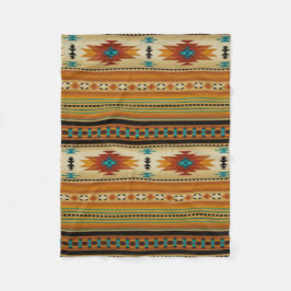 ORANJE Aztec-afdrukken Fleece Deken