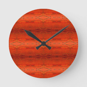 Oranje Aztec-patroon Ronde Klok