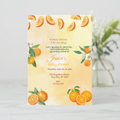 Oranje Baby shower Kaart (Staand voorkant)