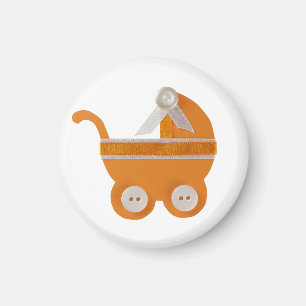 Oranje baby shower magneet