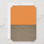 Oranje Baby shower voor Fox Burlap Kaart (Achterkant)