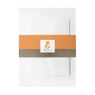 Oranje Baby shower voor Fox Burlap Uitnodigingen Wikkel