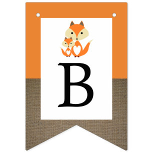 Oranje Baby shower voor Fox Burlap Vlaggetjes
