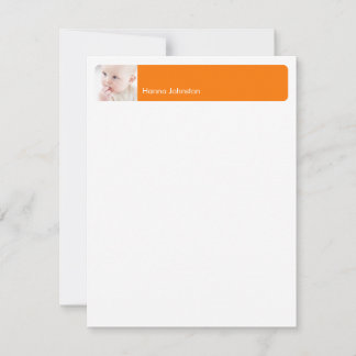 Oranje band moderne foto bedankt platte briefkaart