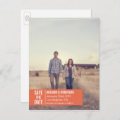 Oranje bannerfoto Sla de datum op Post Kaarten (Voorkant / Achterkant)