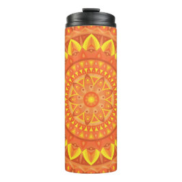 Oranje basis Mandala Thermosbeker