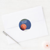 Oranje basketbal sport klassieke ronde sticker (Envelop)