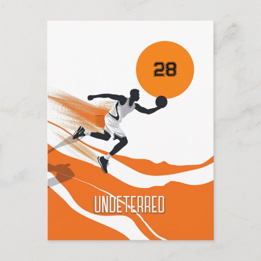 Oranje Basketball Briefkaart (Voorkant)