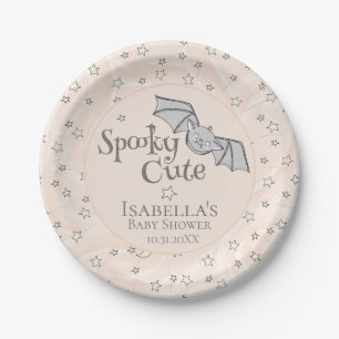 Oranje Batty, Stars & Moons Spooky Schattige Papieren Bordje