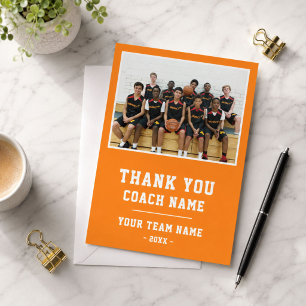 Oranje Bedankt Coach Kaart Teamnaam Foto