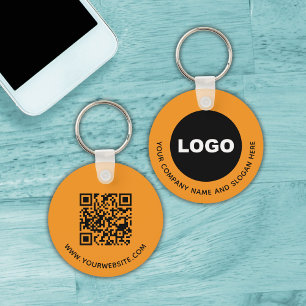 Oranje Bedrijf Promotionele Logo QR Code Sleutelhanger