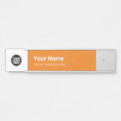 Oranje Bedrijfs Logo Naam Beroeps Deurbordje (Voorkant)