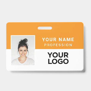 Oranje Bedrijfsfotonaamkaart Personeel Badge
