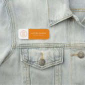 Oranje Bedrijfsnaamlabels met Logo & Functietitel Naamplaatje (In situ)
