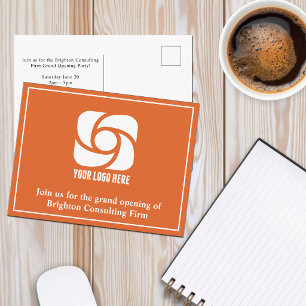 Oranje bedrijfsreclame zakelijk logo briefkaart