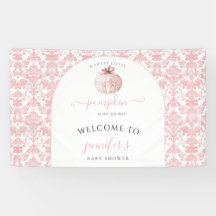 Oranje Beer Pompoen babyshower welkomstbanner