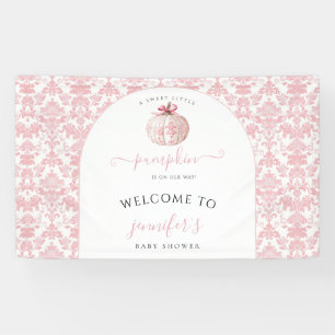 Oranje Beer Pompoen babyshower welkomstbanner Spandoek