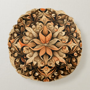 Oranje beige bruine decoratie esthetische achtergr rond kussen